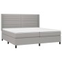 Cama box spring con colchón tela y LED gris claro 200x200 cm de , Camas y somieres - Ref: Foro24-3138421, Precio: 678,07 €, D...