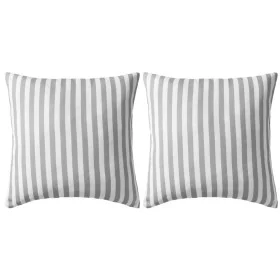 Gestreifte Outdoor-Kissen 45x45 cm grau 2 Stück von vidaXL, Kissen - Ref: Foro24-132309, Preis: 31,48 €, Rabatt: %