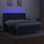 Boxspringbettmatratze und LED-Leuchten aus blauem Stoff 180x200 cm von , Betten und Lattenroste - Ref: Foro24-3138979, Preis:...