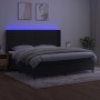 Box spring bed with mattress and LED black velvet 200x200 cm by , Beds and slatted bases - Ref: Foro24-3139645, Price: 676,99...