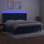 Box spring bed with mattress and LED dark blue velvet 200x200 cm by , Beds and slatted bases - Ref: Foro24-3139647, Price: 71...