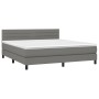 Box spring bed with dark gray fabric mattress 180x200 cm by , Beds and slatted bases - Ref: Foro24-3140154, Price: 533,45 €, ...