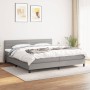 Box spring bed with light gray fabric mattress 200x200 cm by , Beds and slatted bases - Ref: Foro24-3140161, Price: 557,99 €,...