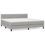 Cama box spring con colchón tela gris claro 200x200 cm de , Camas y somieres - Ref: Foro24-3140161, Precio: 565,71 €, Descuen...