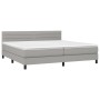 Box spring bed with light gray fabric mattress 200x200 cm by , Beds and slatted bases - Ref: Foro24-3140161, Price: 557,99 €,...