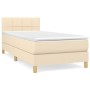 Cama box spring con colchón tela color crema 90x190 cm de , Camas y somieres - Ref: Foro24-3140582, Precio: 321,46 €, Descuen...