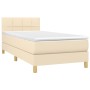 Cama box spring con colchón tela color crema 90x190 cm de , Camas y somieres - Ref: Foro24-3140582, Precio: 321,46 €, Descuen...