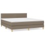 Box spring bed with taupe gray fabric mattress 180x200 cm by , Beds and slatted bases - Ref: Foro24-3140717, Price: 542,81 €,...