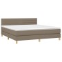 Box spring bed with taupe gray fabric mattress 180x200 cm by , Beds and slatted bases - Ref: Foro24-3140717, Price: 542,81 €,...