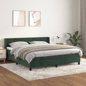 Box spring bed with dark green velvet mattress 180x200 cm by , Beds and slatted bases - Ref: Foro24-3131036, Price: 526,99 €,...