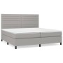 Cama box spring con colchón tela gris claro 200x200 cm de , Camas y somieres - Ref: Foro24-3141881, Precio: 664,99 €, Descuen...