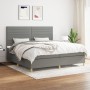 Cama box spring con colchón tela gris oscuro 200x200 cm de , Camas y somieres - Ref: Foro24-3142442, Precio: 657,76 €, Descue...