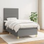 Box spring bed with dark gray fabric mattress 90x190 cm by , Beds and slatted bases - Ref: Foro24-3142378, Price: 330,28 €, D...