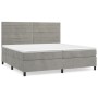 Box spring bed with light gray velvet mattress 200x200 cm by , Beds and slatted bases - Ref: Foro24-3143103, Price: 661,86 €,...