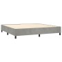 Box spring bed with light gray velvet mattress 200x200 cm by , Beds and slatted bases - Ref: Foro24-3143103, Price: 661,86 €,...