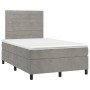 Cama box spring con colchón terciopelo gris claro 120x200 cm de , Camas y somieres - Ref: Foro24-3143073, Precio: 422,42 €, D...