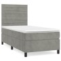 Boxspringbett mit hellgrauer Samtmatratze 100x200 cm von , Betten und Lattenroste - Ref: Foro24-3143067, Preis: 356,14 €, Rab...