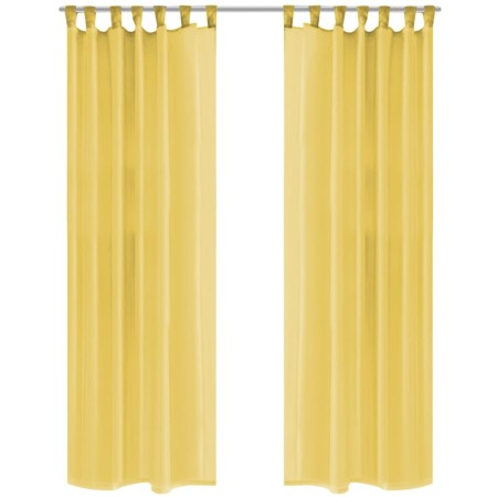 Voile curtains 2 units 140x245 cm yellow by vidaXL, Curtains and curtains - Ref: Foro24-132250, Price: 20,42 €, Discount: %