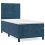 Box spring bed with dark blue velvet mattress 100x200 cm by , Beds and slatted bases - Ref: Foro24-3143071, Price: 370,15 €, ...