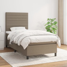 Box spring bed with taupe gray fabric mattress 90x200 cm by , Beds and slatted bases - Ref: Foro24-3141829, Price: 380,45 €, ...