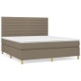 Box spring bed with taupe gray fabric mattress 180x200 cm by , Beds and slatted bases - Ref: Foro24-3142437, Price: 663,46 €,...