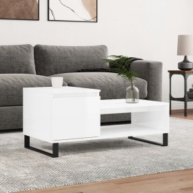 Glossy white plywood coffee table 100x50x45 cm by , Coffee table - Ref: Foro24-830838, Price: 62,69 €, Discount: %