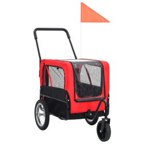 Pet Bike Trailer Stroller 2 in 1 Red Black by , pet strollers - Ref: Foro24-91762, Price: 147,54 €, Discount: %