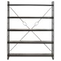 5-tier solid black mango wood shelf 140x30x180 cm by , Bookcases and shelves - Ref: Foro24-320621, Price: 305,99 €, Discount: %