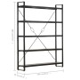 5-tier solid black mango wood shelf 140x30x180 cm by , Bookcases and shelves - Ref: Foro24-320621, Price: 305,99 €, Discount: %