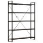 5-tier solid black mango wood shelf 140x30x180 cm by , Bookcases and shelves - Ref: Foro24-320621, Price: 305,99 €, Discount: %