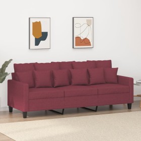 3-seater red fabric sofa 180 cm by , Sofas - Ref: Foro24-359281, Price: 313,50 €, Discount: %