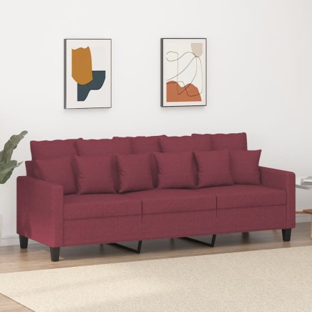 3-seater red fabric sofa 180 cm by , Sofas - Ref: Foro24-359281, Price: 313,09 €, Discount: %