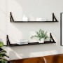 Wall shelves 2 pcs engineered wood black 80x15x15.5 cm by , Shelves and shelves - Ref: Foro24-836328, Price: 30,53 €, Discoun...