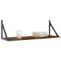 Wall shelf 2 units engineered wood smoked oak 80x25x25.5cm by , Shelves and shelves - Ref: Foro24-836340, Price: 37,95 €, Dis...