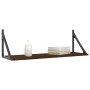 Wall shelves 2 units engineered wood brown oak 80x25x25.5cm by , Shelves and shelves - Ref: Foro24-836342, Price: 33,80 €, Di...