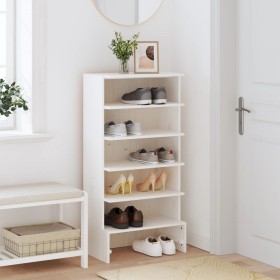 Shoe rack made of solid white pine wood 52x30x104 cm by , Shoe racks and shoe organizers - Ref: Foro24-837392, Price: 69,31 €...