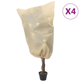 Plant cover with cord 4 units 70 g/m² 0.8x0.8m by , Gardening accessories - Ref: Foro24-364873, Price: 17,57 €, Discount: %