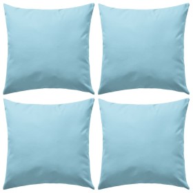 Cojines para exteriores 45x45 cm azul claro 4 unidades de vidaXL, Cojines - Ref: Foro24-132299, Precio: 40,99 €, Descuento: %