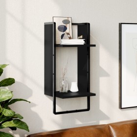 Estante de pared con barra negro 30x25x65 cm de , Estantes y estanterías - Ref: Foro24-836298, Precio: 23,67 €, Descuento: %