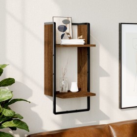 Wall shelf with oak brown bar 30x25x65 cm by , Shelves and shelves - Ref: Foro24-836302, Price: 16,55 €, Discount: %