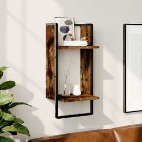 Wall shelves with smoked oak bar 30x25x65 cm by , Shelves and shelves - Ref: Foro24-836300, Price: 21,96 €, Discount: %