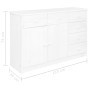 Sideboard with 6 drawers solid white pine wood 113x35x73 cm by vidaXL, Sideboards - Ref: Foro24-337038, Price: 167,34 €, Disc...