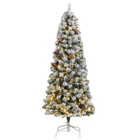 Árbol de Navidad artificial con bisagras 300 LED y bolas 210 cm de , Arboles de navidad - Ref: Foro24-3210484, Precio: 159,31...