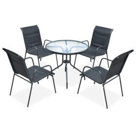 5-piece black steel garden dining set by vidaXL, Garden sets - Ref: Foro24-43318, Price: 189,20 €, Discount: %