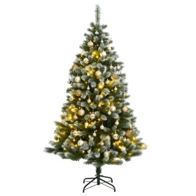 Artificial Christmas tree with hinges 300 LED and balls 210 cm by , Christmas trees - Ref: Foro24-3210394, Price: 198,86 €, D...