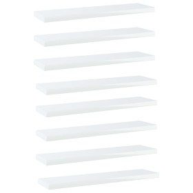 Shelf shelf 8 units glossy white plywood 40x10x1.5cm by , Shelves - Ref: Foro24-805133, Price: 25,41 €, Discount: %