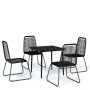 Juego de comedor de jardín 5 piezas negro de , Conjuntos de jardín - Ref: Foro24-3099096, Precio: 335,99 €, Descuento: %