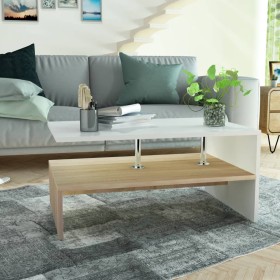 White and oak engineered wood coffee table 90x59x42 cm by vidaXL, Coffee table - Ref: Foro24-244856, Price: 67,59 €, Discount: %