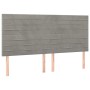 Headboards 4 units of light gray velvet 100x5x78/88 cm by , Headboards and footboards - Ref: Foro24-3116538, Price: 106,89 €,...