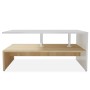 Mesa de centro madera de ingeniería blanco y roble 90x59x42 cm de vidaXL, Mesas de centro - Ref: Foro24-244856, Precio: 68,06...